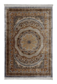 Rug & Kilim’s Modern Persian Style Rug with Central Medallion in Brown Tones