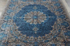 Rug & Kilim’s Modern Persian Style Rug with Intricate Medallion in Ocean Hues