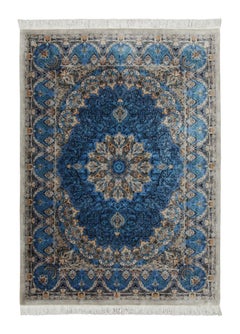 Rug & Kilim’s Modern Persian Style Rug with Intricate Medallion in Ocean Hues
