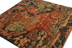Rug & Kilim’s Modern Pictorial “Kirin” Abstract Square Rug in Blue