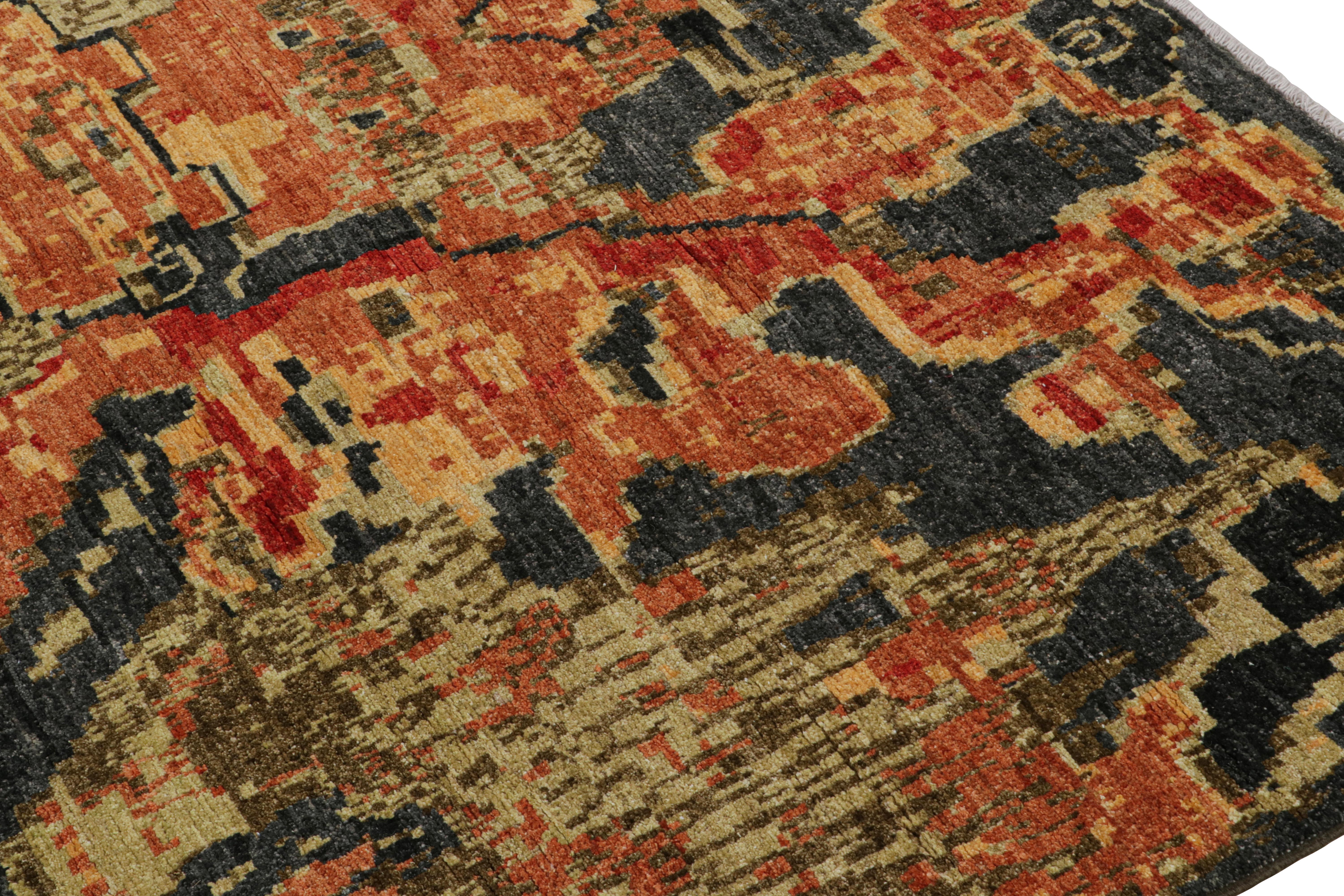 Rug & Kilim's Modern Modern Pictorial Kirin Abstract Square Rug in Blue (tapis carré abstrait bleu) Neuf - En vente à Long Island City, NY