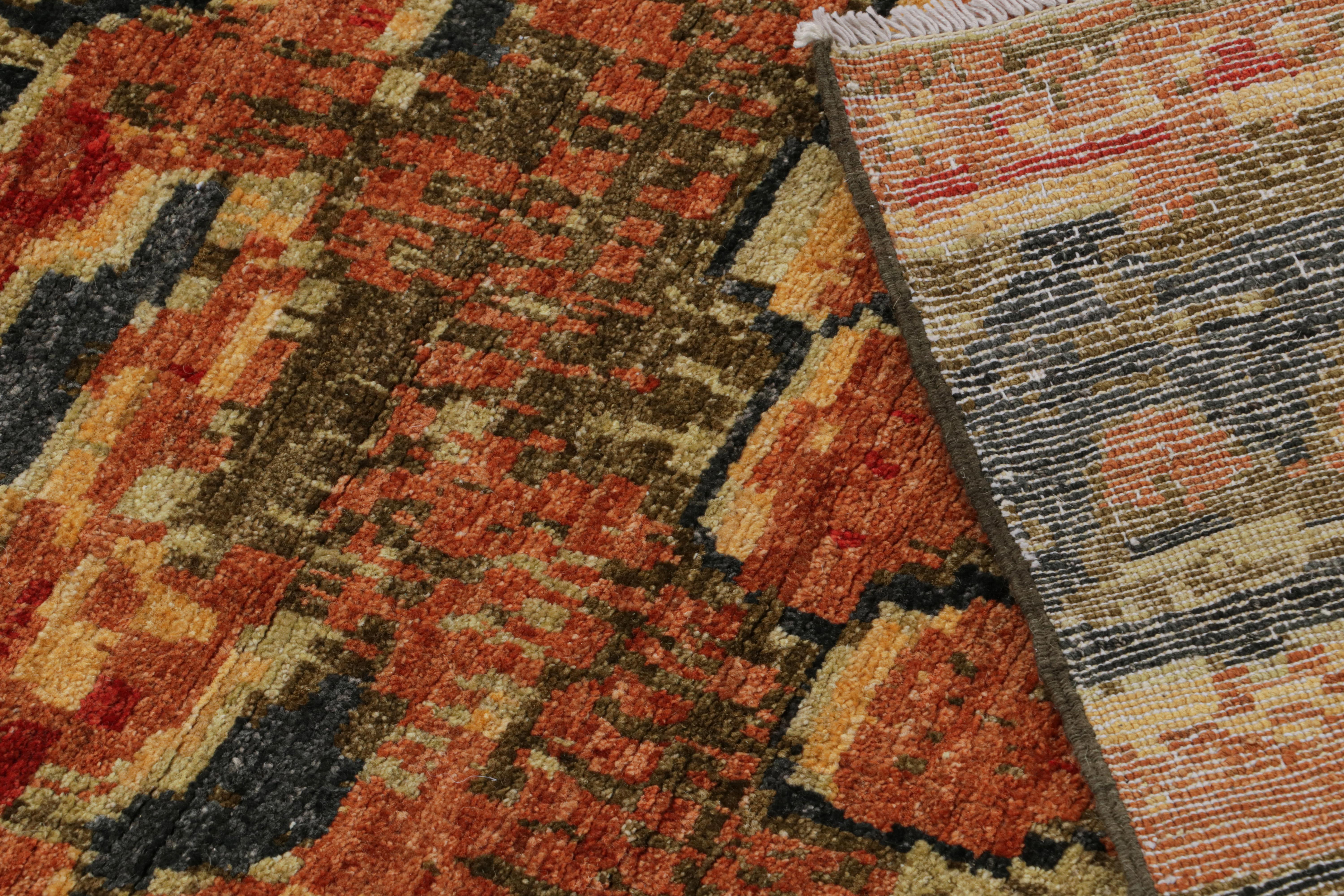 Laine Rug & Kilim's Modern Modern Pictorial Kirin Abstract Square Rug in Blue (tapis carré abstrait bleu) en vente