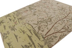Rug & Kilim’s Modern Pictorial Rug in Green and Taupe, with Scenery Depiction