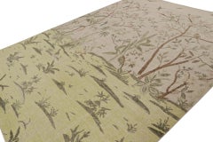 Rug & Kilim’s Modern Pictorial Rug in Green and Taupe, with Scenery Depiction