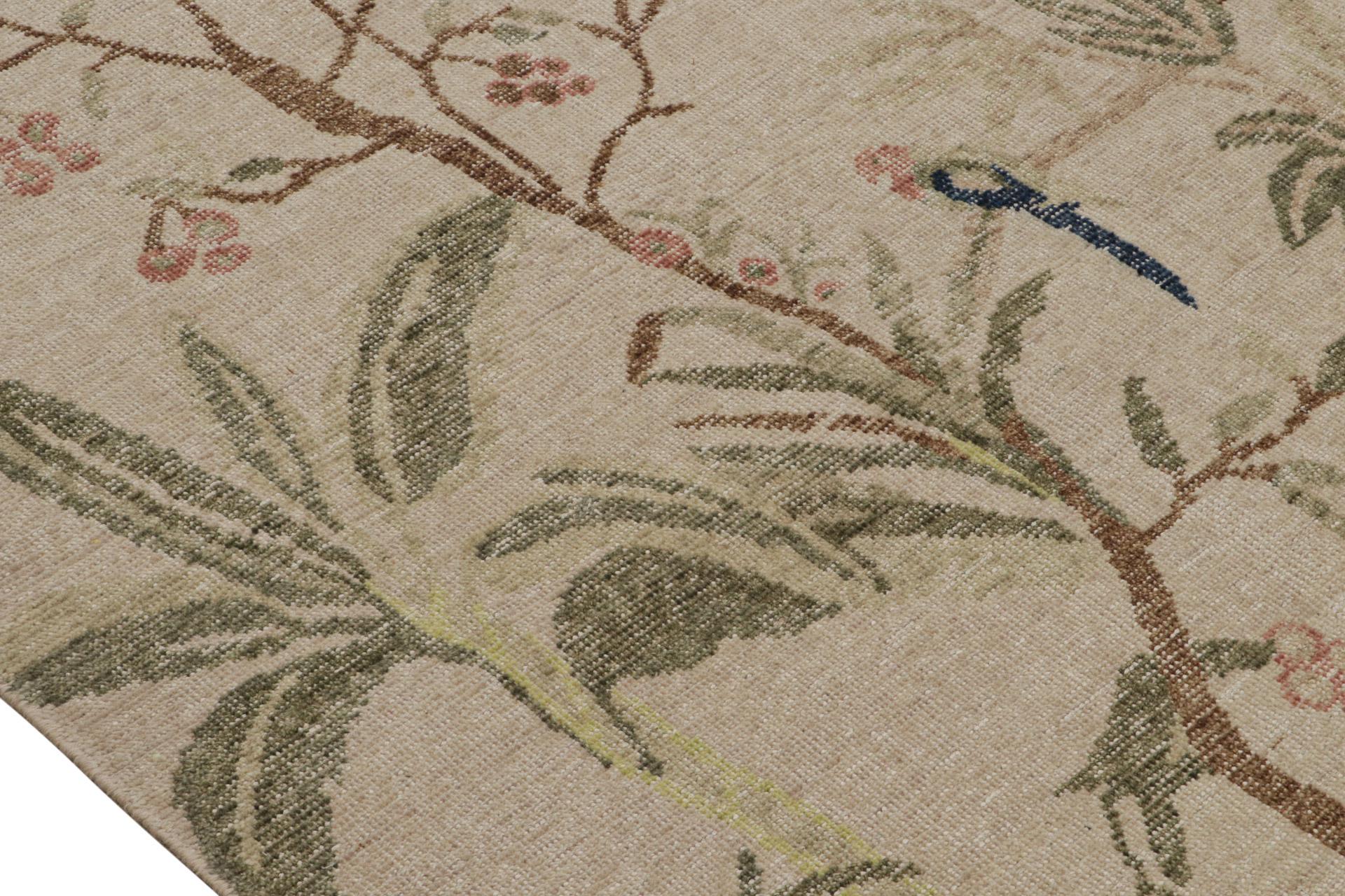 Rug & Kilim's Modern Pictorial Rug in Grün und Taupe, mit Landschaftsdarstellung (Handgeknüpft) im Angebot