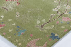 Rug & Kilim’s Modern Pictorial “Tree of Life” Runner in Green with Pictorials