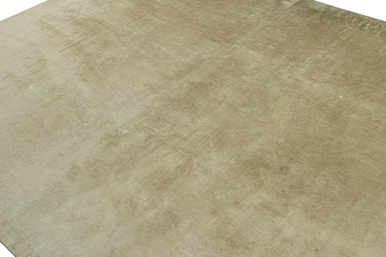 Rug and Kilim’s Modern Plain Rug in Solid Beige Tones For Sale at 1stDibs