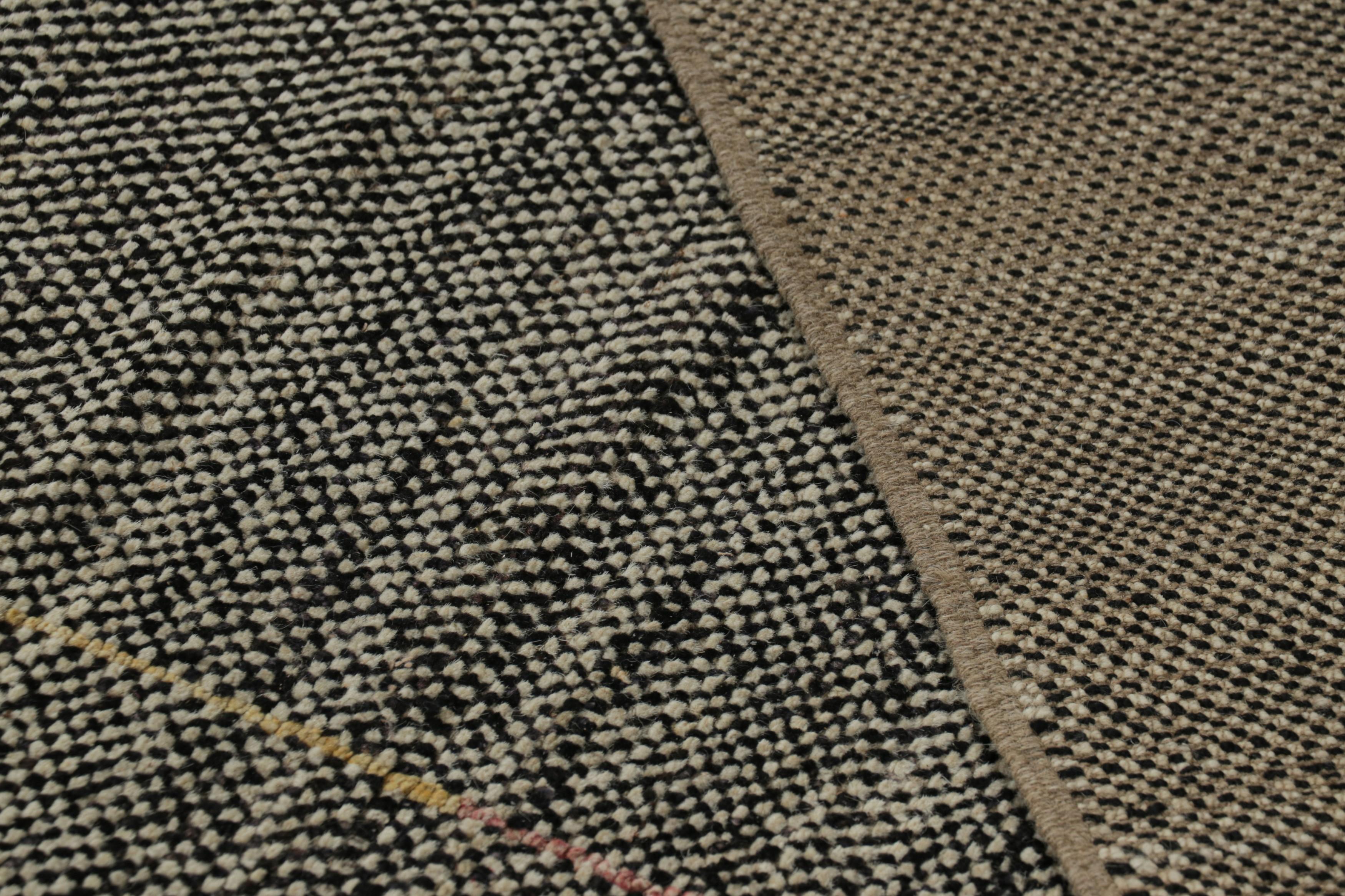 Rug & Kilim's Modern Rug, Schwarz und Weiß mit minimalistischen geometrischen Mustern (Wolle) im Angebot