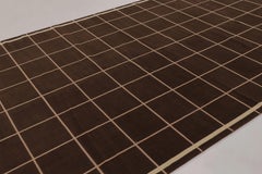 Rug & Kilim’s Modern Rug, Chocolate Brown & Beige Geometric Grid