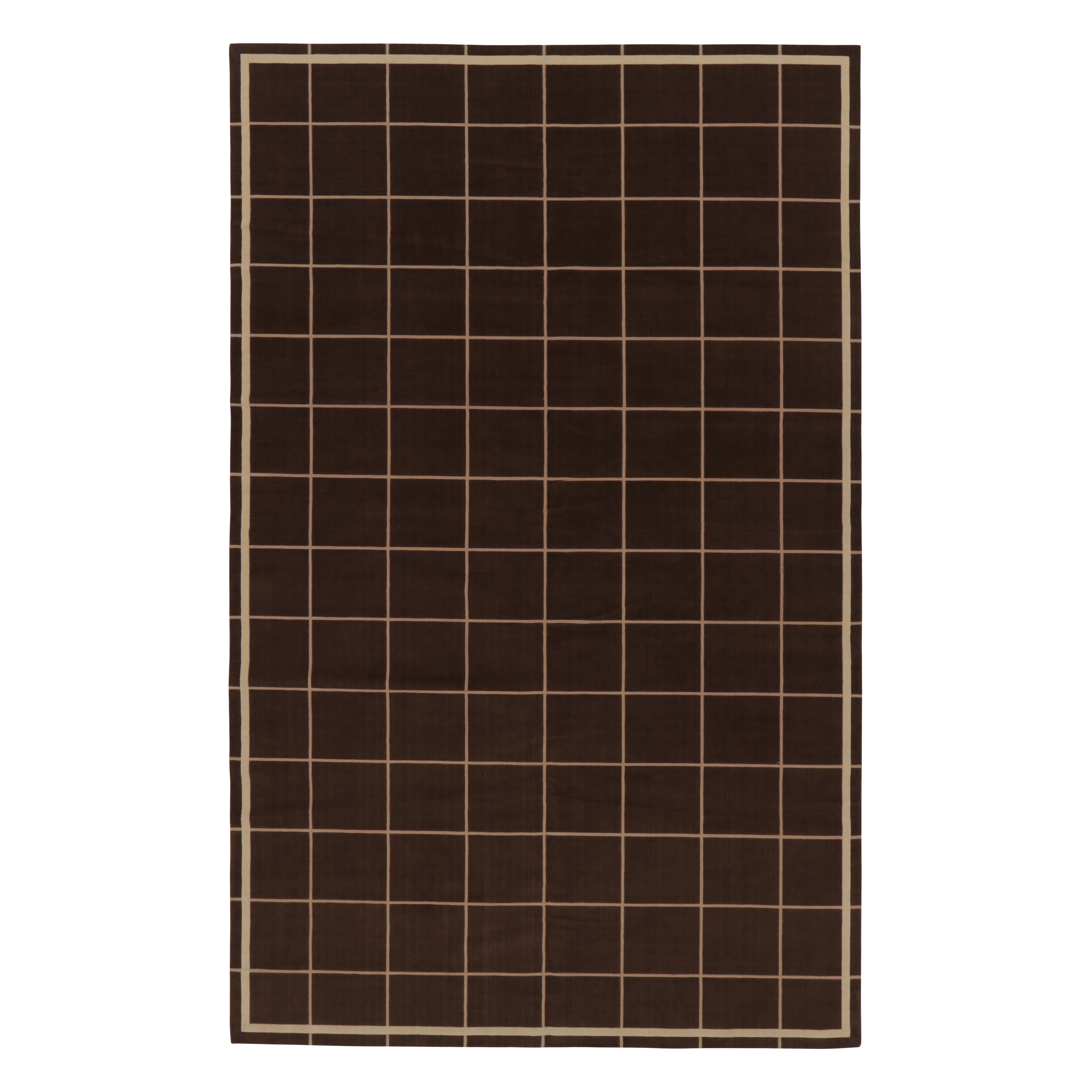 Rug 
Kilim’s Modern Rug, Chocolate Brown 
Beige Geometric Grid