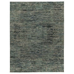Rug & Kilim's Modern Rug in Blau, Schwarz und Weiß mit geometrischen Mustern