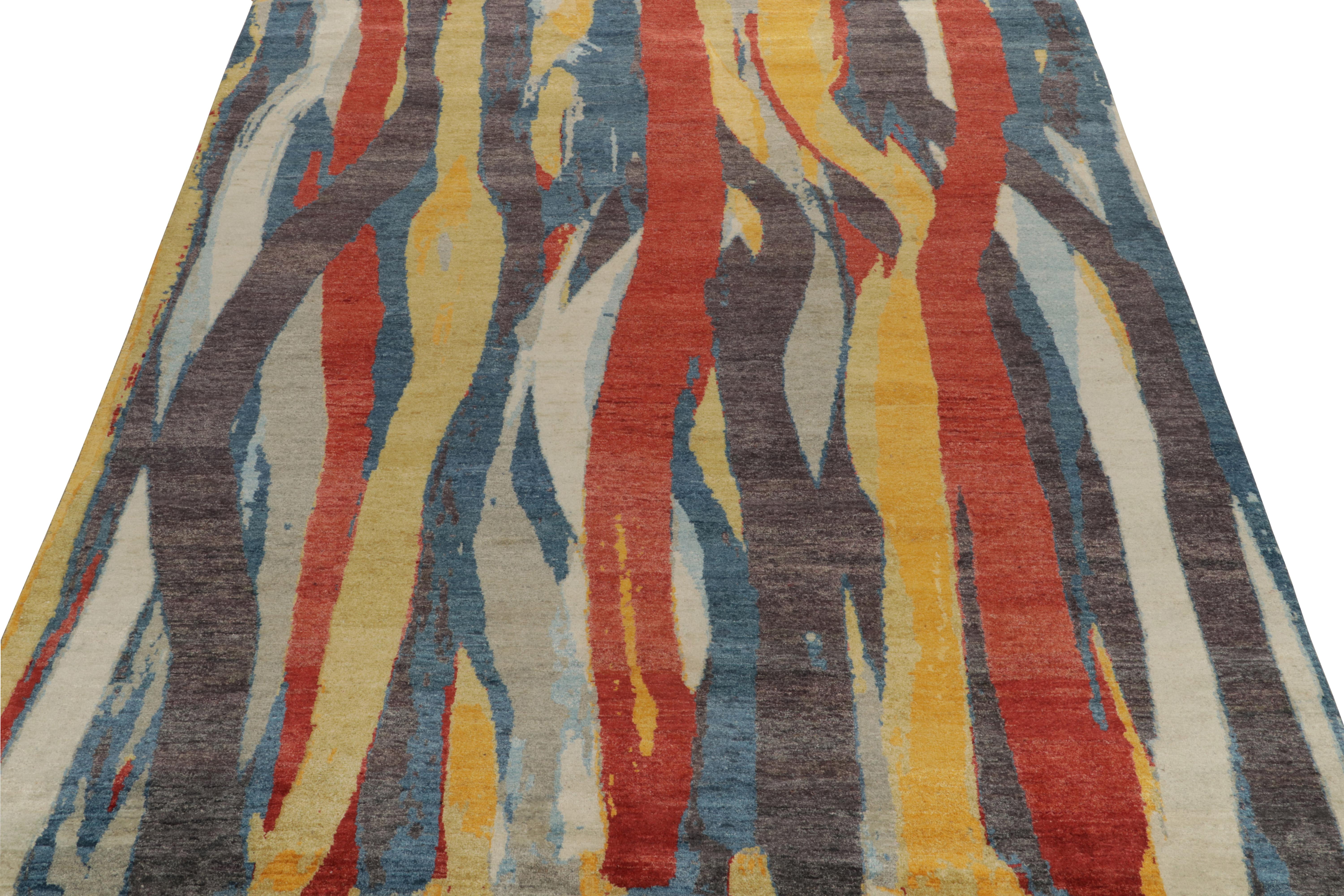 Indian Rug & Kilim’s Modern Rug in a Multicolor Abstract Pattern For Sale