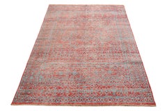 Rug & Kilim’s Modern Rug in All over Red and Blue Geometric Pattern