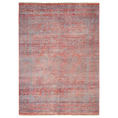 Moderner Teppich von Teppich & Kilims mit geometrischem Muster in Rot und Blau