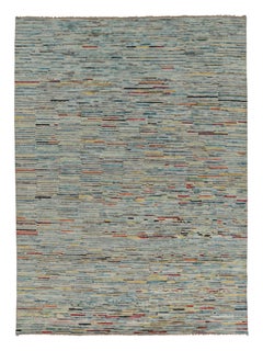 Rug 
Kilim
s Modern Rug in arktischem Blau und mehrfarbigem Streifenmuster