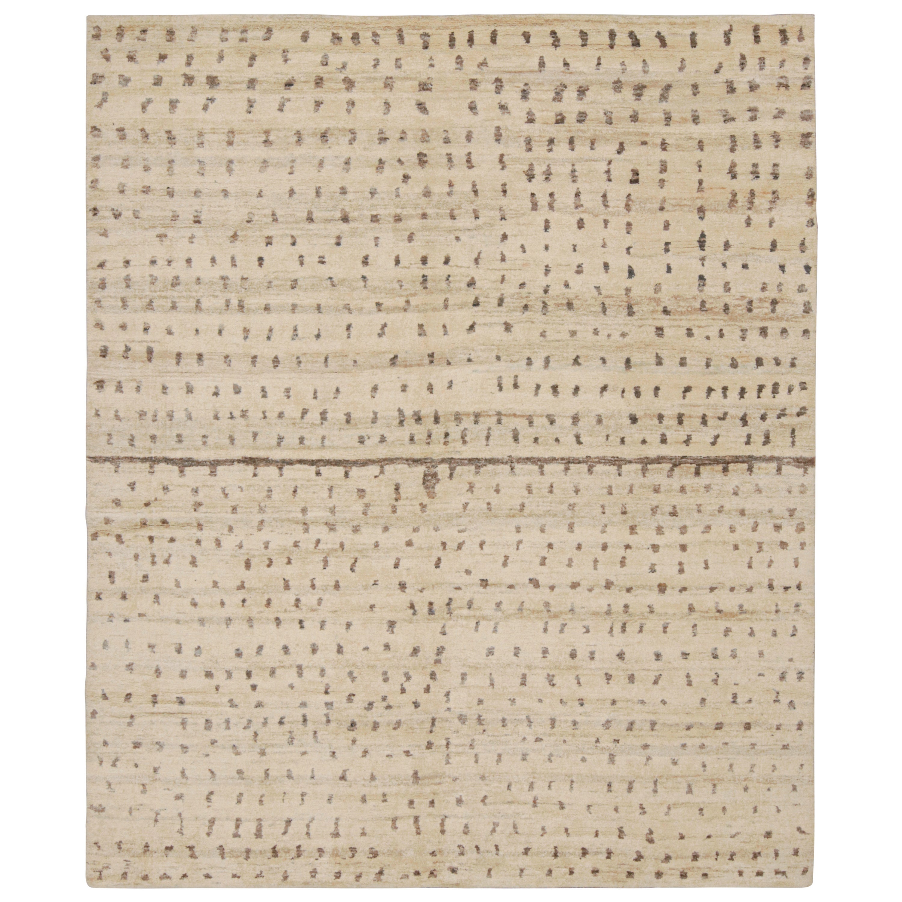 Rug & Kilim’s Modern rug in Beige and Brown Abstract Dots Pattern For Sale