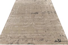 Rug & Kilim's Modern Rug in Beige-Brown, White Abstract Pattern