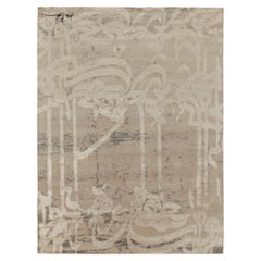Rug & Kilim's Modern Rug in Beige-Brown, White Abstract Pattern (tapis moderne en beige et marron, motif abstrait blanc)