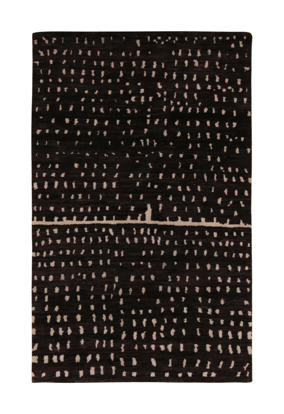 Rug and Kilim’s Contemporary Rug in Black with Gold Dots Pattern For ...