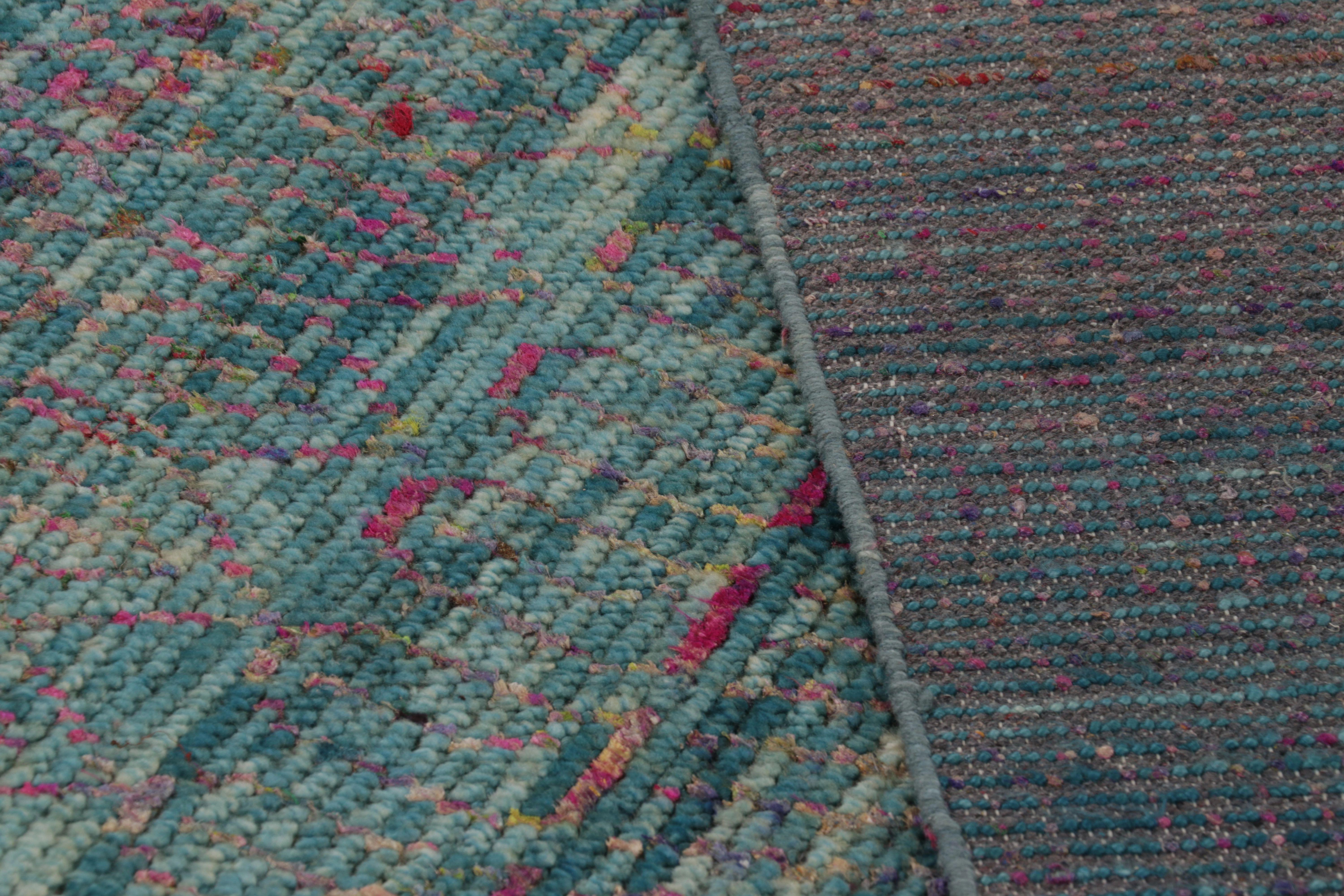 Lana Tappeto moderno a illusione ottica di Rug & Kilim in carbone profondoRug & Kilim's Modern R in vendita