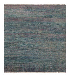 Rug & Kilim's Modern Rug in Deep Teal and and Fuschia Striped Pattern