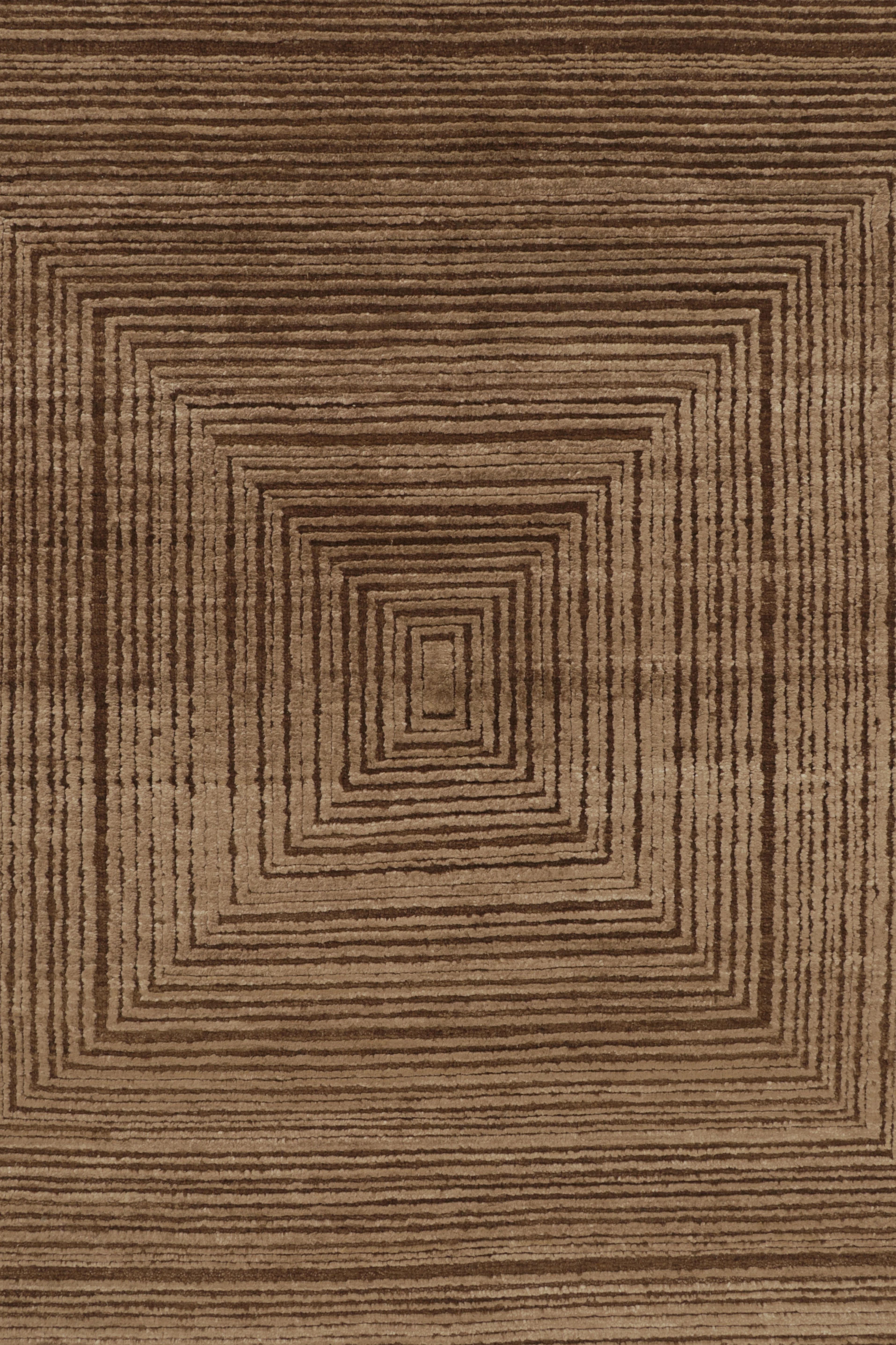 Indiano Tappeto moderno Rug & Kilim con motivo geometrico a due toni in vendita
