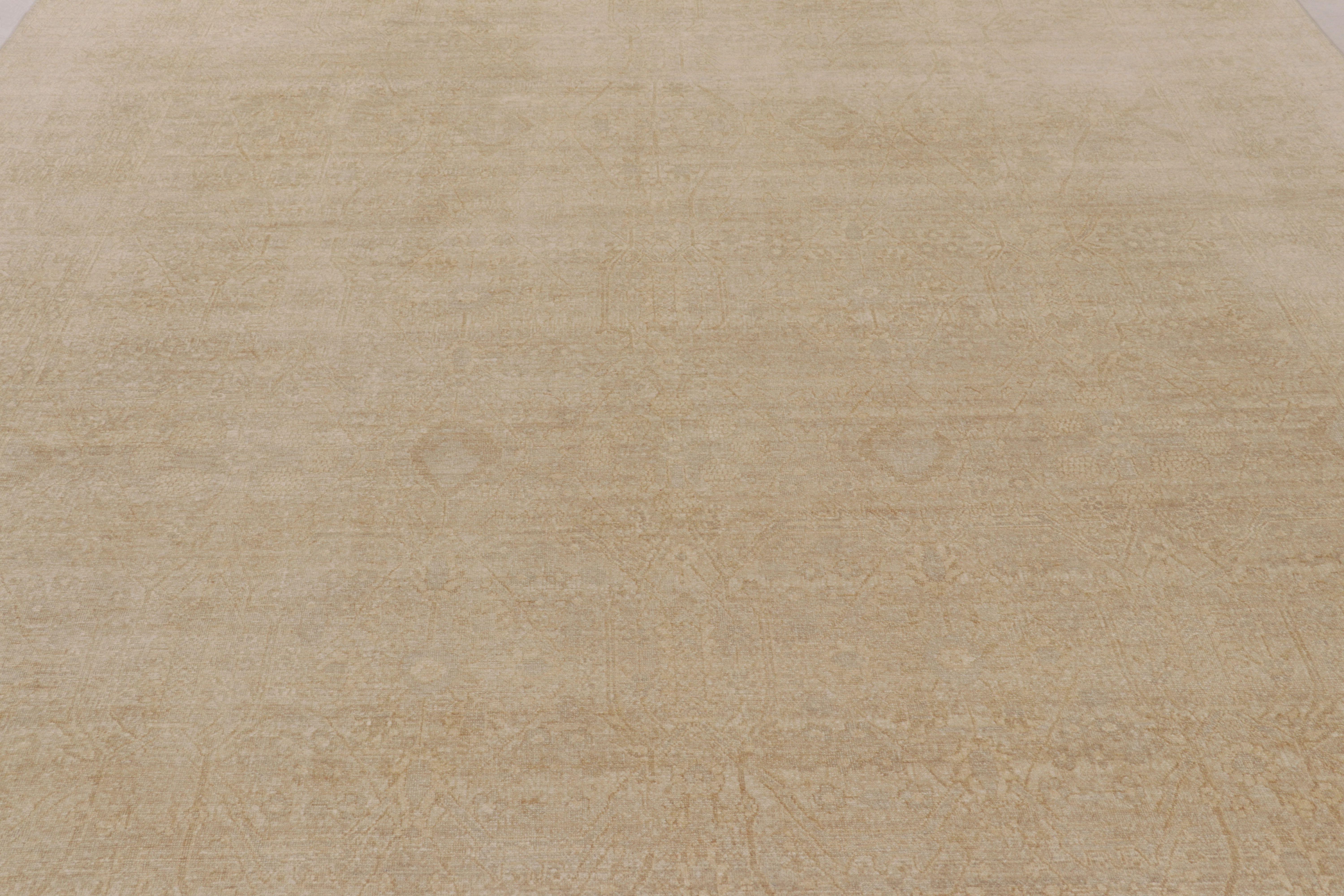 Indiano Tappeto moderno Rug & Kilim con medaglione beige spettrale in vendita