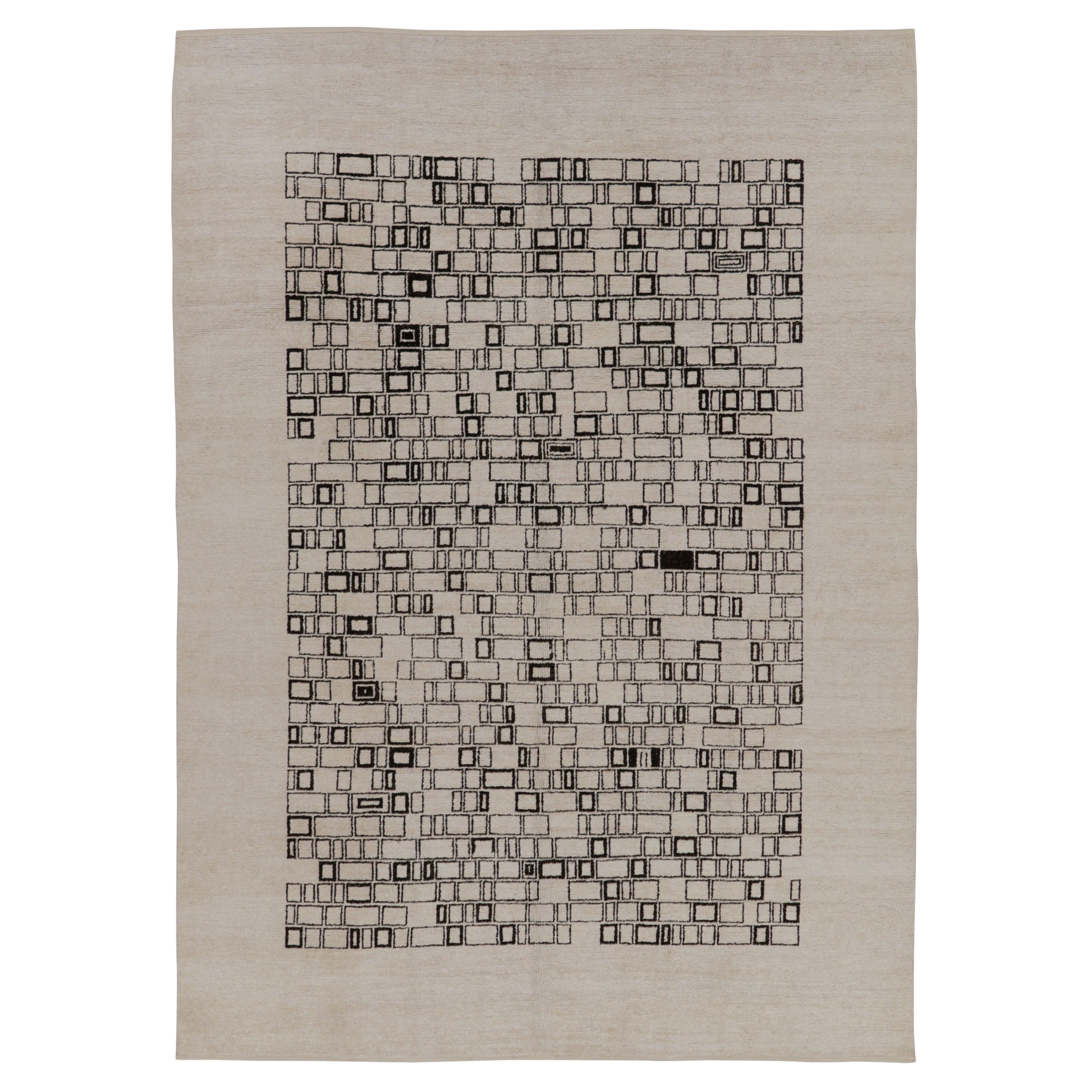 Moderner Teppich von Rug 
Kilim in grauem und schwarzem geometrischem Feld