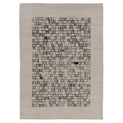 Moderner Teppich von Rug 
Kilim in grauem und schwarzem geometrischem Feld