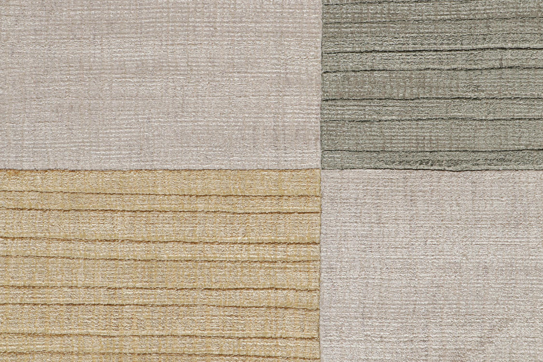 Esta alfombra de 5x8 es una gran novedad de la Colección Moderna de Rug & Kilim. Anudado a mano en seda artística.

Los entendidos notarán que esta pieza es de nuestra nueva línea Light on Loom, que incluye capacidades de personalización más rápidas