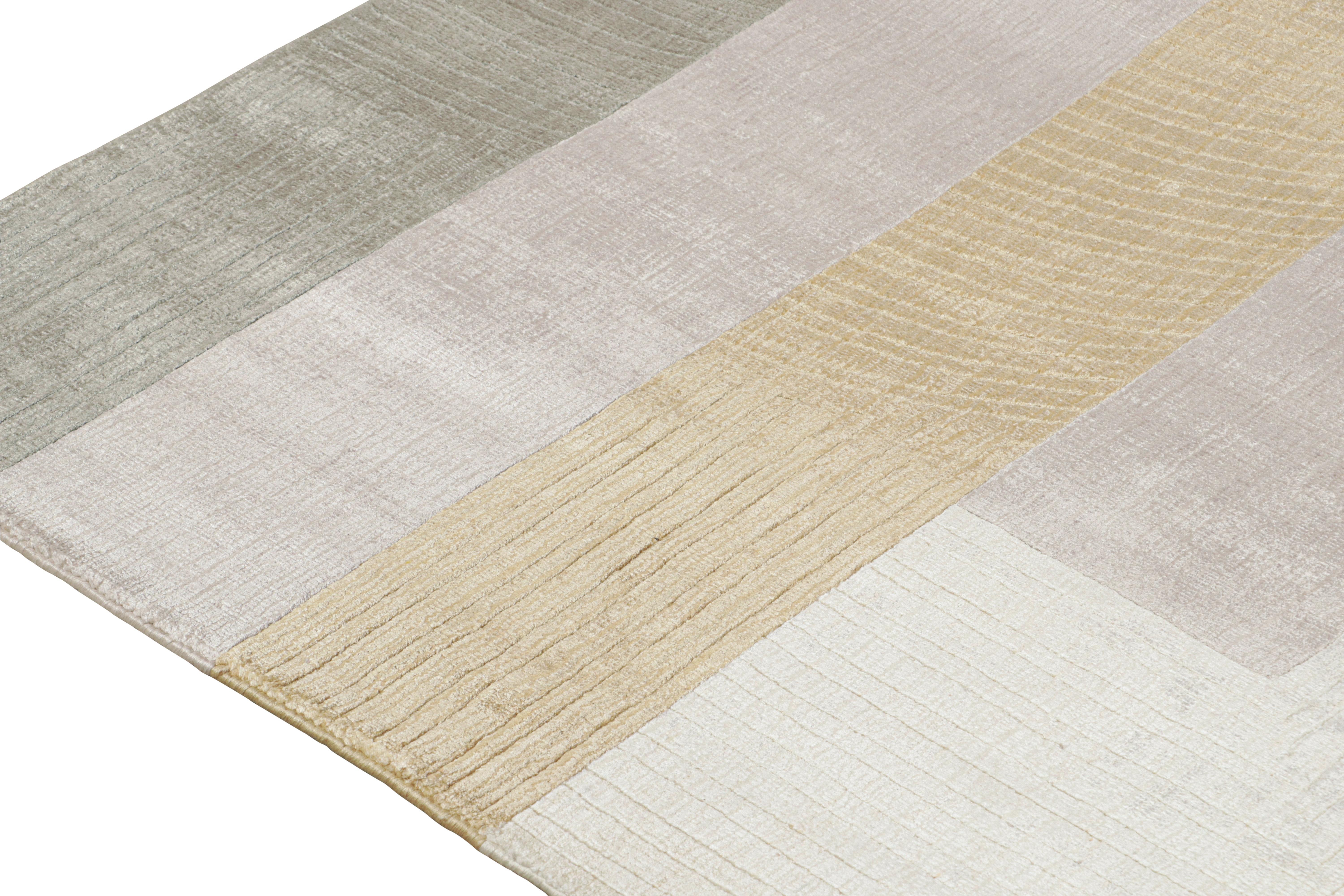 Alfombra moderna Rug & Kilim en lavanda con motivos geométricos en Nuevo estado para la venta en Long Island City, NY