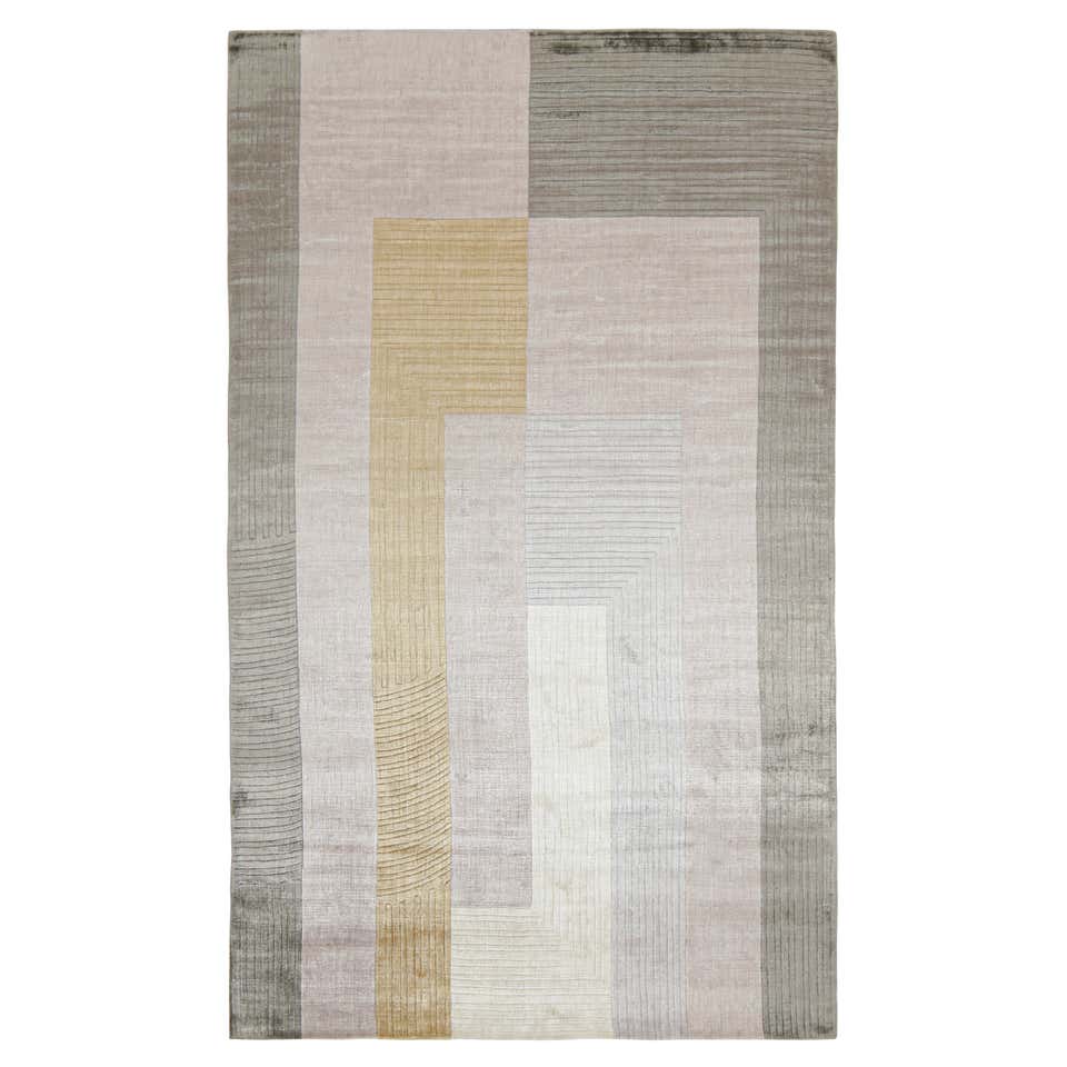 Rug and Kilim’s Modern Abstract Art Rug in Taupe, with Geometric ...