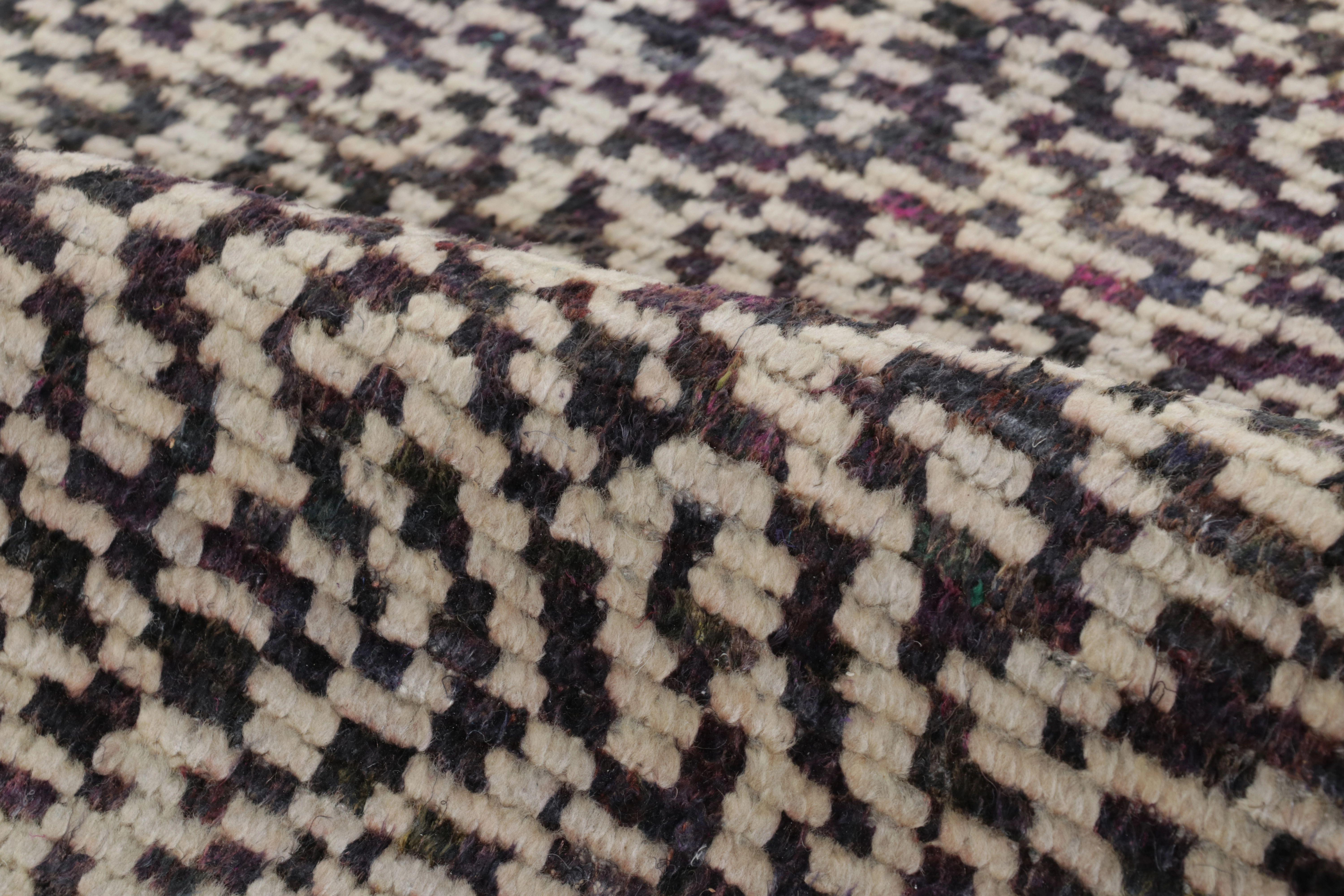 Rug & Kilim's Modern Rug in Monochromatic Black and White Abstract Pattern (Handgeknüpft) im Angebot