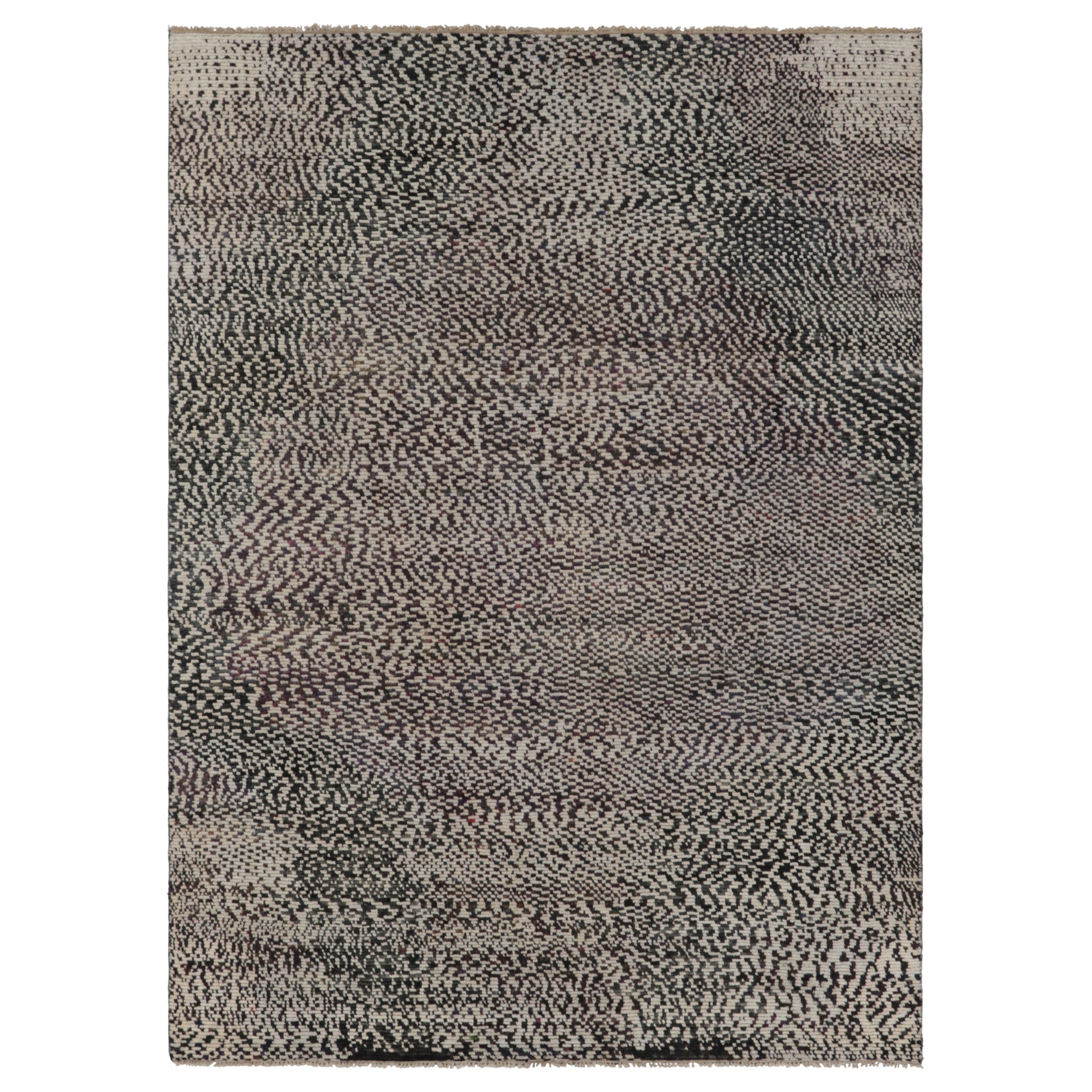 Rug & Kilim's Modern Rug in Monochromatic Black and White Abstract Pattern