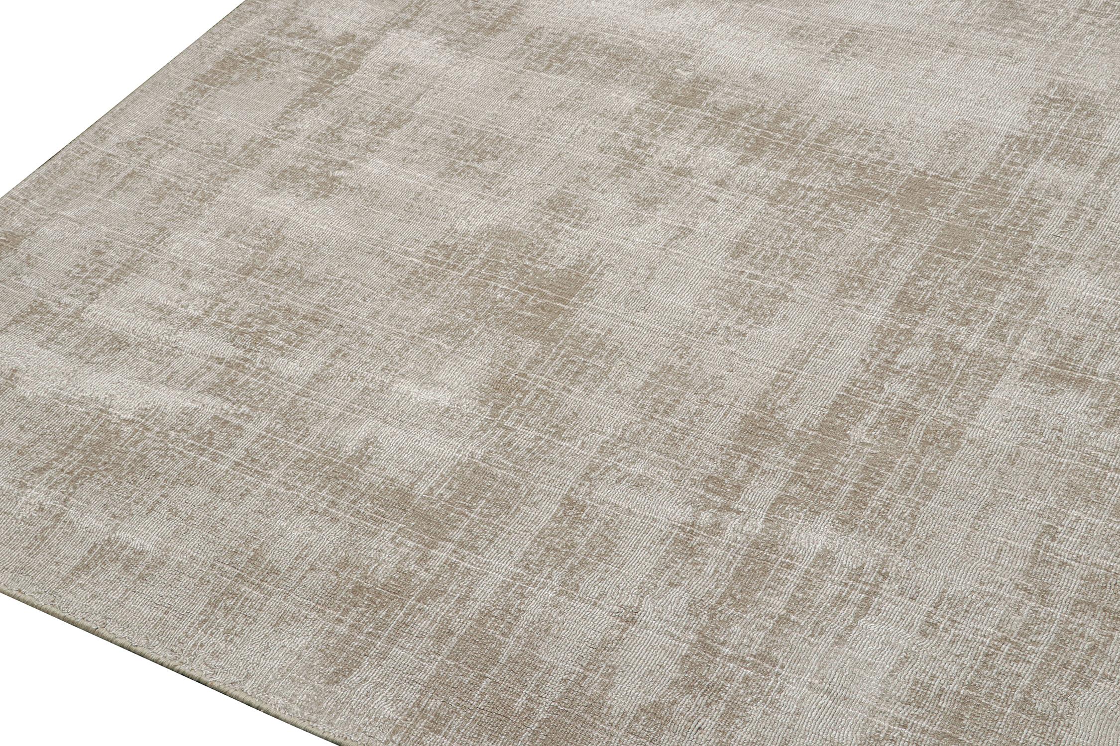 Hand-Knotted Rug & Kilim’s Modern Rug in Solid Beige For Sale