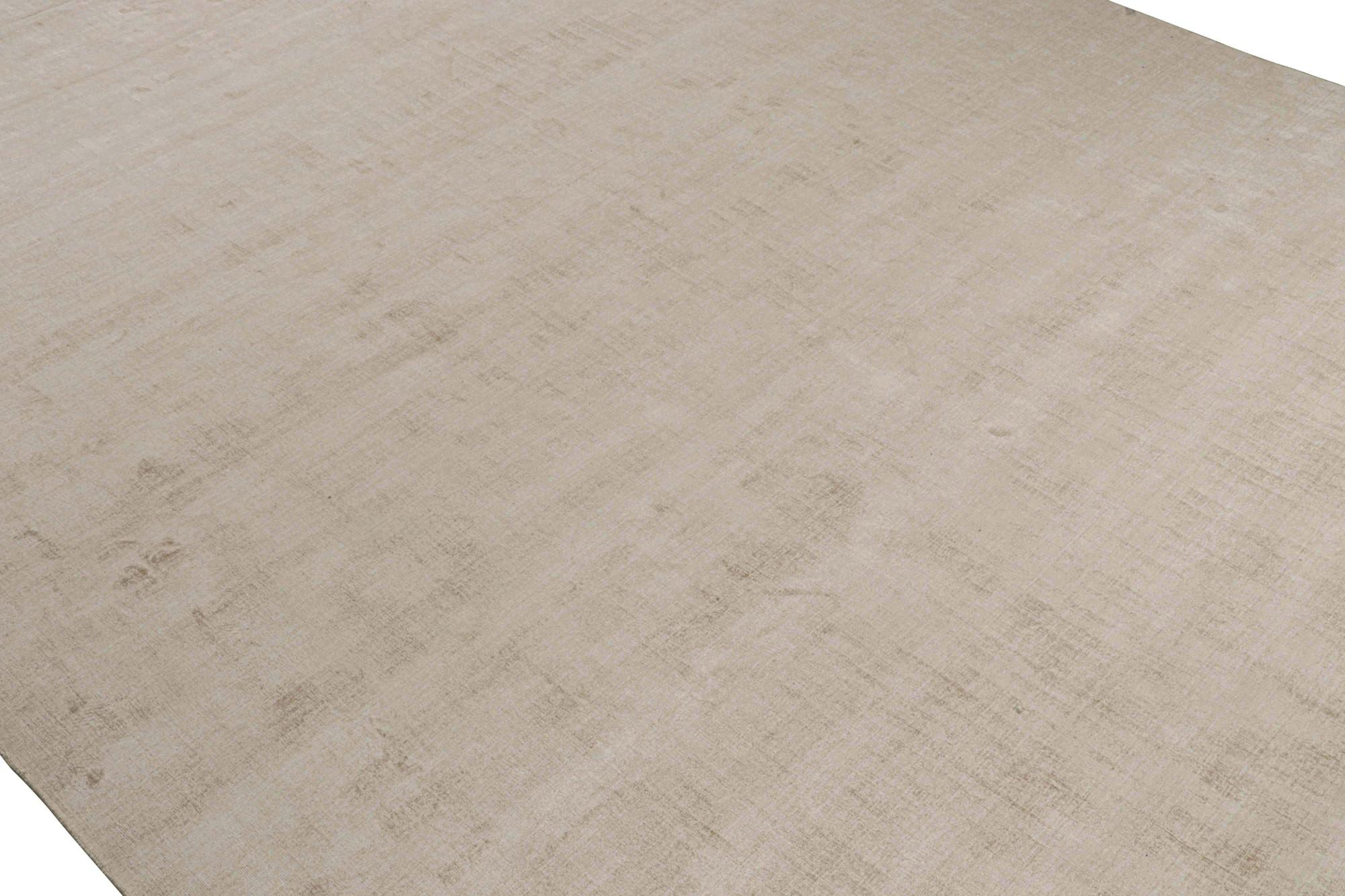 Hand-Knotted Rug & Kilim’s Modern Rug in Solid Beige For Sale
