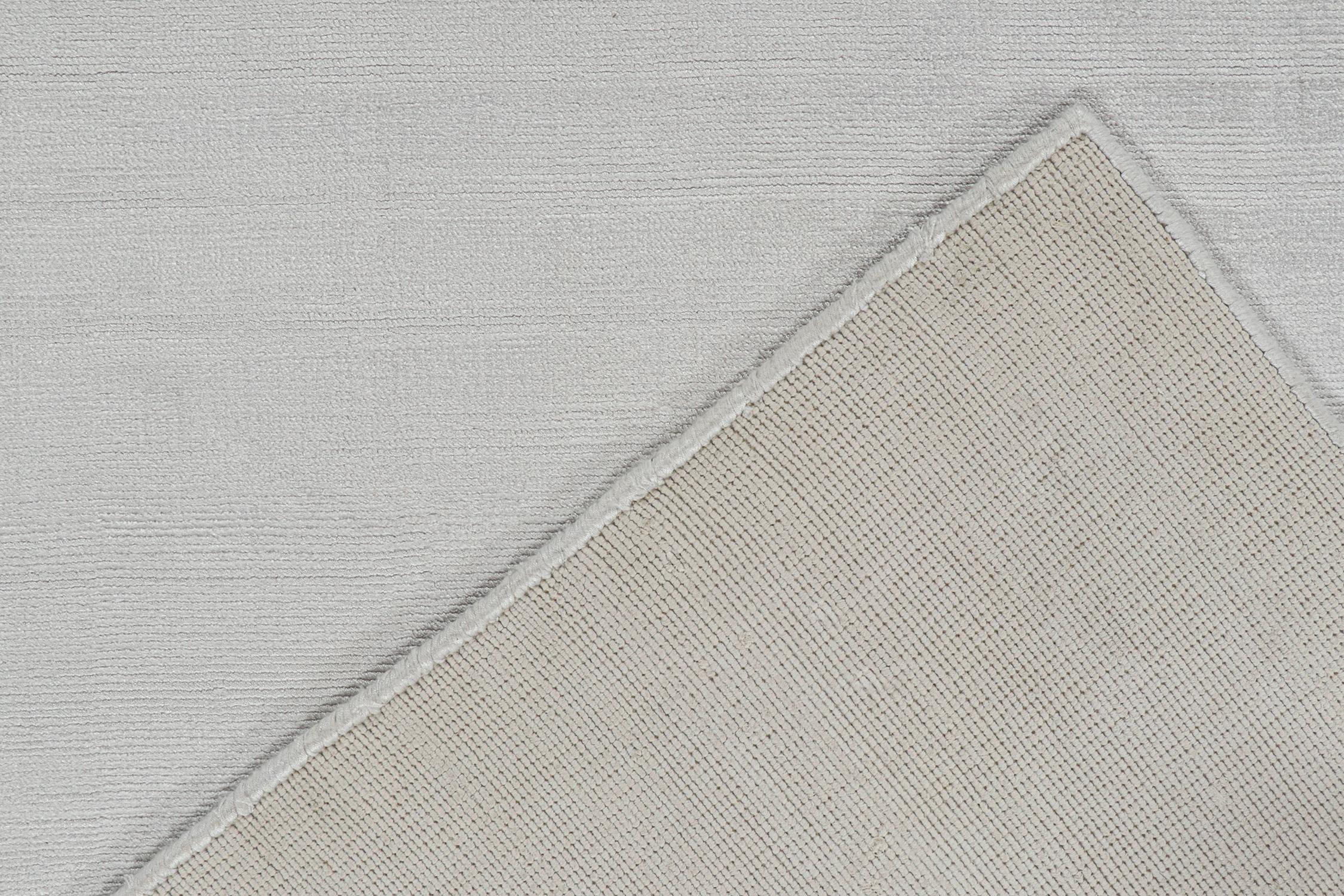 Contemporary Rug & Kilim’s Modern Rug in Solid Grey and Off-White Striae For Sale