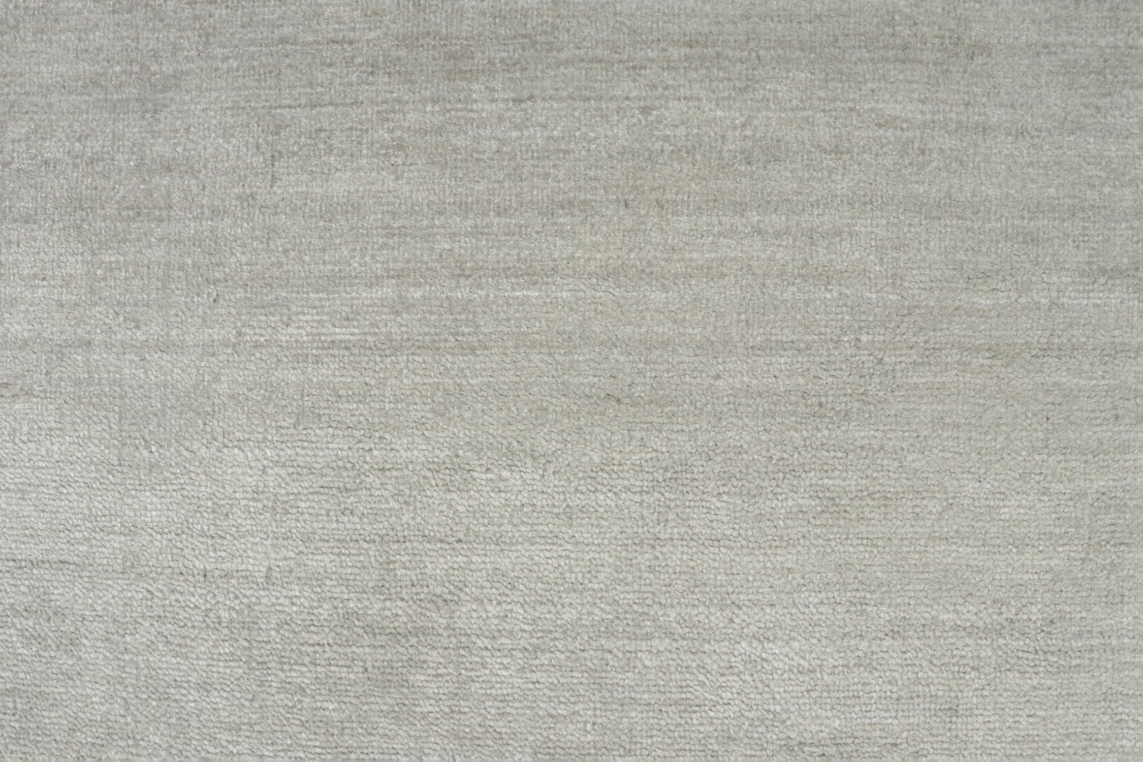 Contemporary Rug & Kilim’s Modern Rug in Solid Gray and Off-White Striae For Sale