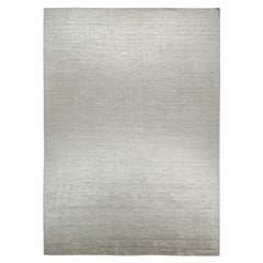 Alfombra moderna de Rug & Kilim en gris sólido y rayas blanco roto