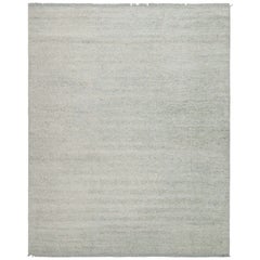 Rug & Kilim’s Modern Rug in Solid Silver-Gray Tone-on-tone Striae