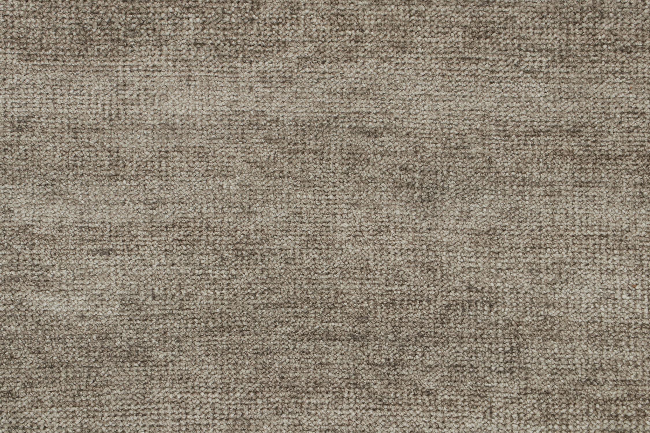 Alfombra moderna Rug & Kilim de rayas tono sobre tono en plata maciza y gris en Nuevo estado para la venta en Long Island City, NY