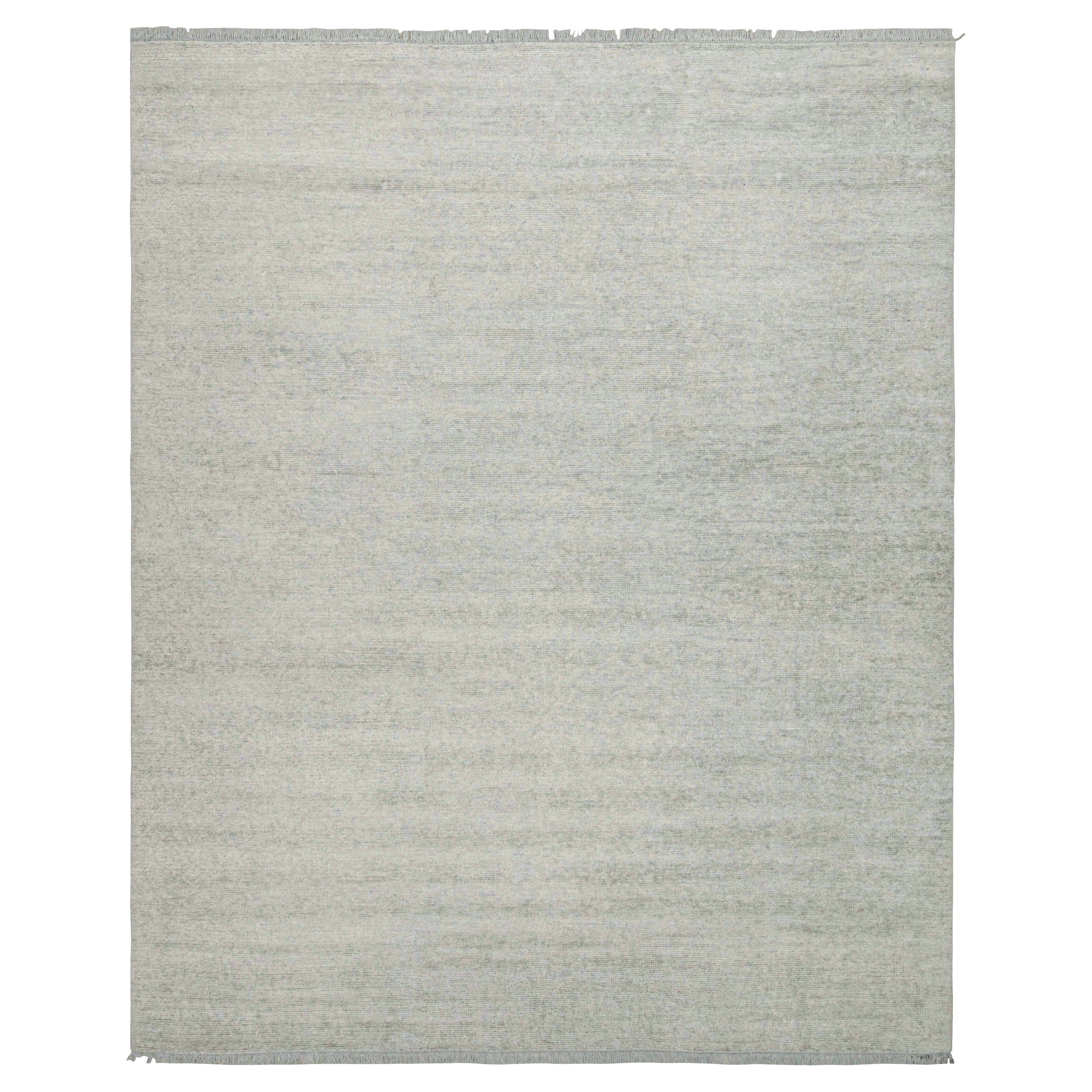 Tappeto moderno Rug & Kilim con striature solide argento-grigio tono su tono