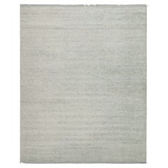 Rug & Kilim’s Modern Rug in Solid Silver-Gray Tone-on-tone Striae