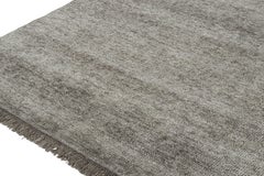 Rug & Kilim’s Modern Rug in Solid Silver-Grey Tone-on-tone Striae