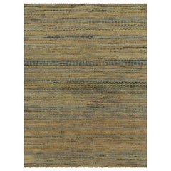 Moderner Teppich von Rug & Kilim in Stahlblau und oxidierten Goldstreifen