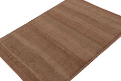 Rug & Kilim’s Modern Rug in Terracotta Tones and Striae with Brown Accents