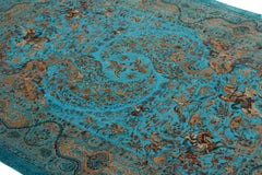 Rug & Kilim’s Modern Rug, Turquoise with Vivid Hunting Pictorials “Shekargah”
