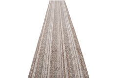 Rug & Kilim’s Modern Rug with Beige/Brown, White and Gray Stripes