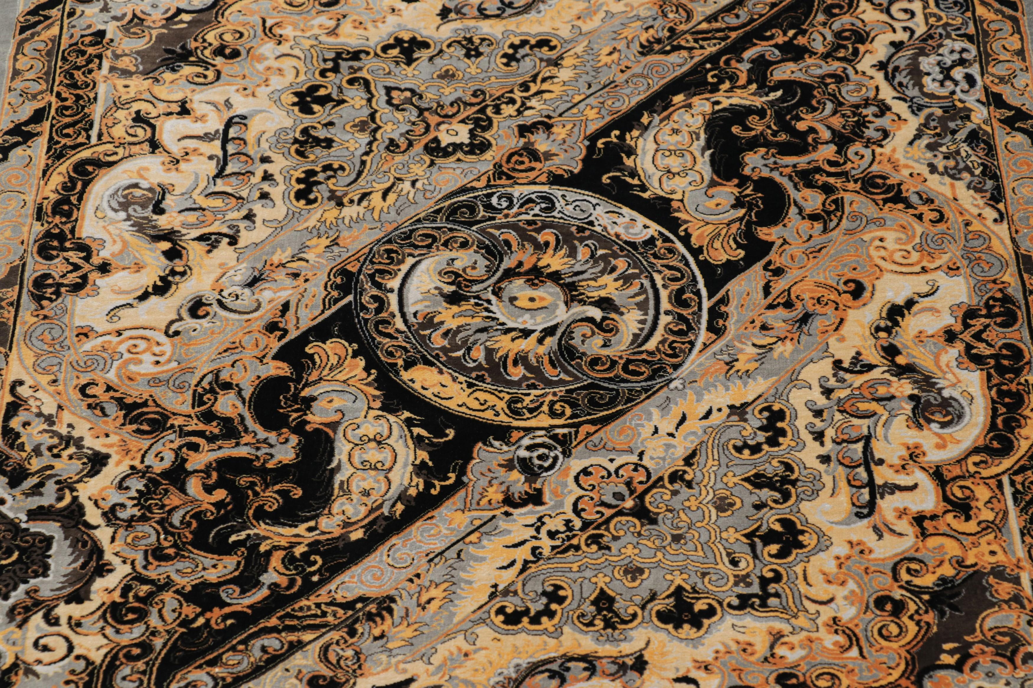 Dieser handgeknüpfte Seidenteppich in der Größe 2x2 stellt eine neue, kühne Linie der Modern Collection'S von Rug & Kilim dar - eine Serie zeitgenössischer Teppiche, die von einem der talentiertesten Ateliers und Designer der Branche entworfen