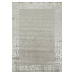 Rug & Kilim’s Modern Rug with Taupe Open Field and Silver-Gray Border